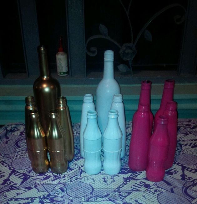 Decoración con botellas y latas recicladas - 1