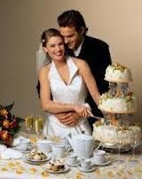 fotos con el pastel de bodas