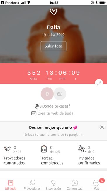 ¿Cuántos grupos de whatsapp tienes relacionados a tu boda? - 1