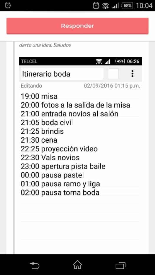 programa de boda 
