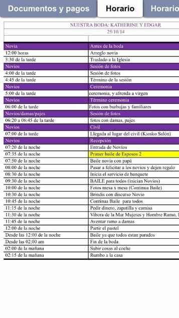Programa de boda 
