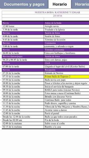 Programa de boda 