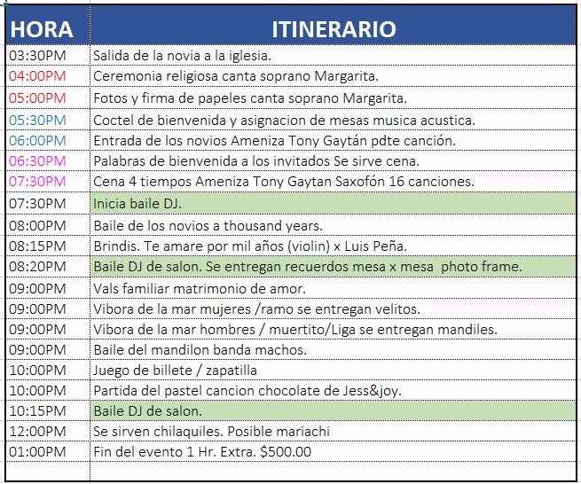 Programas de boda