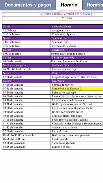 Programa de boda 