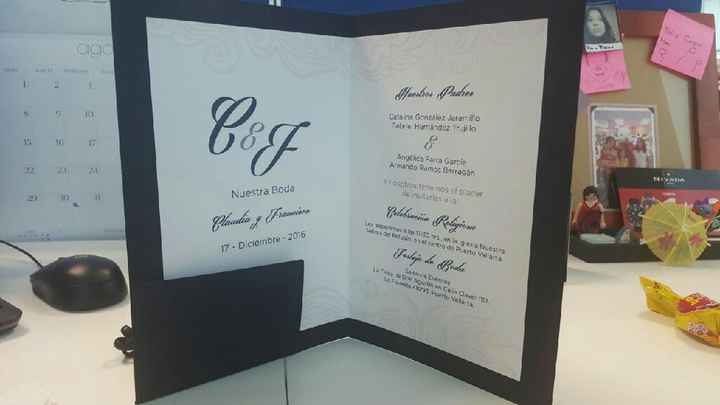 Invitaciones en azul marino, dorado y rosa! - 2