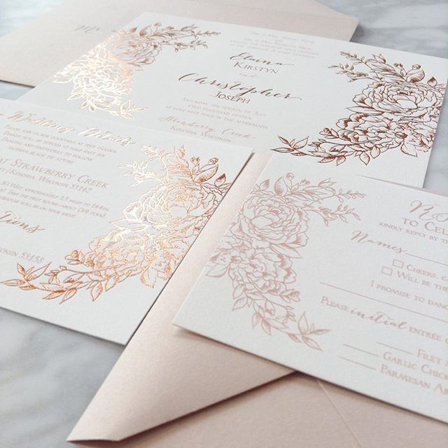 Invitaciones: Ideas en Rose Gold 2