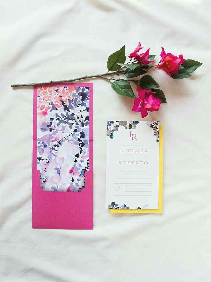Invitaciones en color Bugambilia - 1