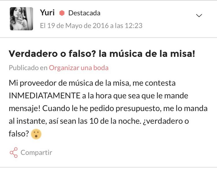 Resultados de verdadero o falso (música de la misa!) - 1