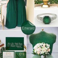 Combinación de colores verdes esmeralda y tinto - 3