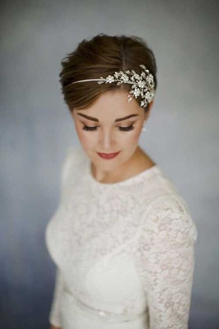 Peinados para novias con cabello cortito. 👰🏻 1