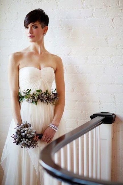 Peinados para novias con cabello cortito. 👰🏻 17