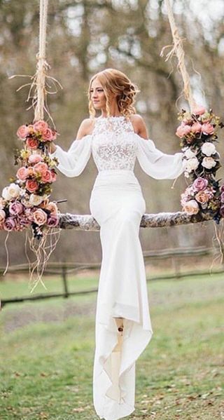 Vestidos de novia con detalles en el cuello👰🏻 18