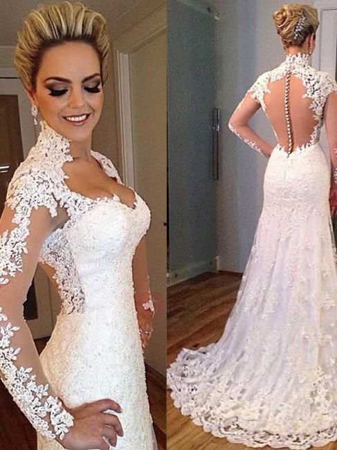 Vestidos de novia con detalles en el cuello👰🏻 25