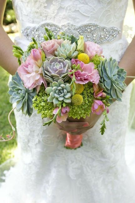 Ramos de novia con suculentas 💚🌸💚 - 1