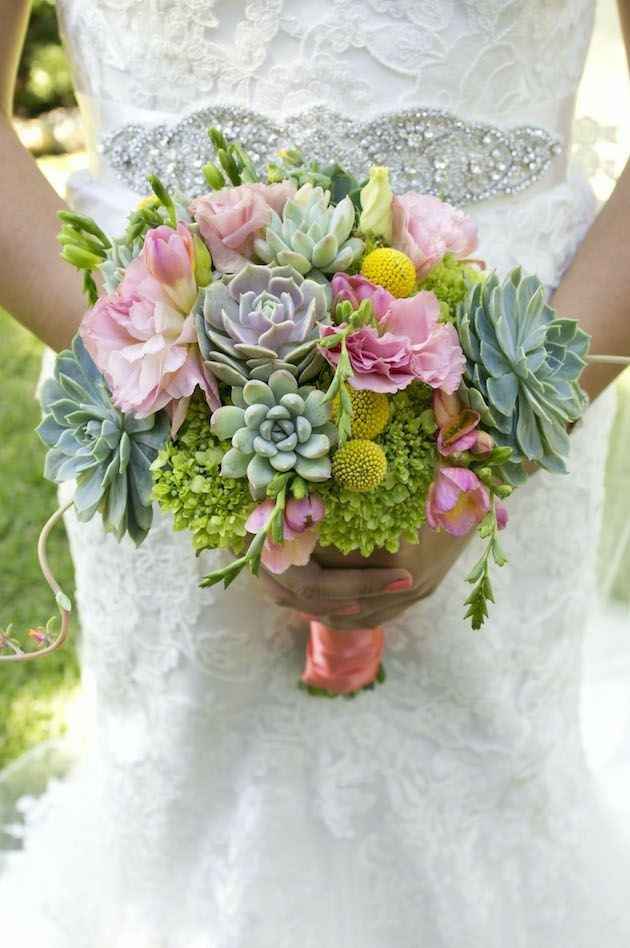 Ramos de novia con suculentas 💚🌸💚 - 1