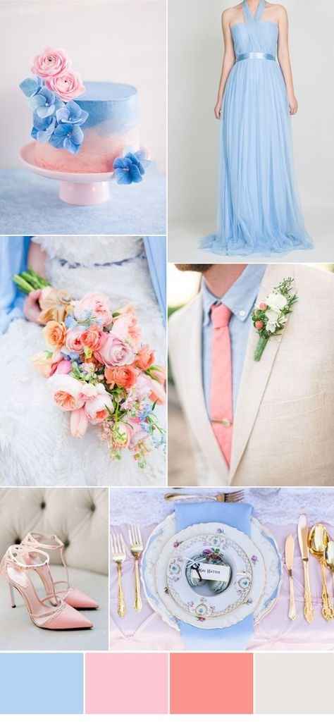 Rosa con azul