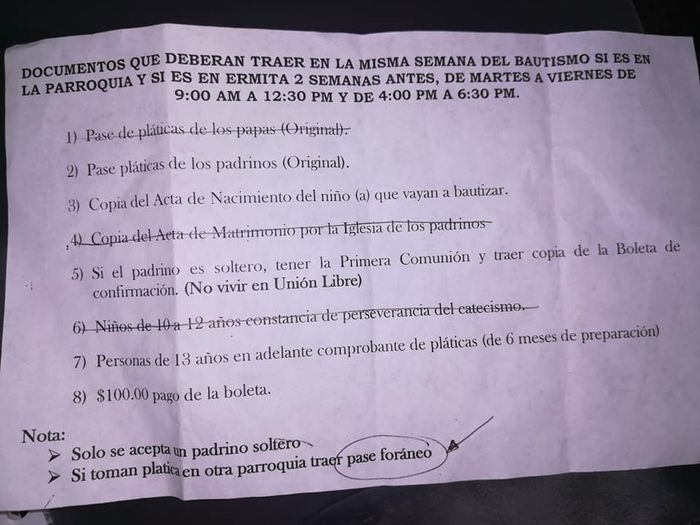 Requisito para el Bautizo de mi FM