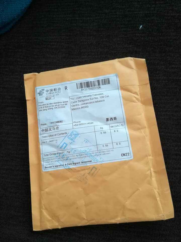 Así llegó el paquetito