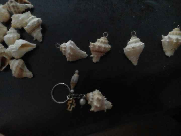 llaveros de caracol para recuerdos de mi boda (tema: playa)