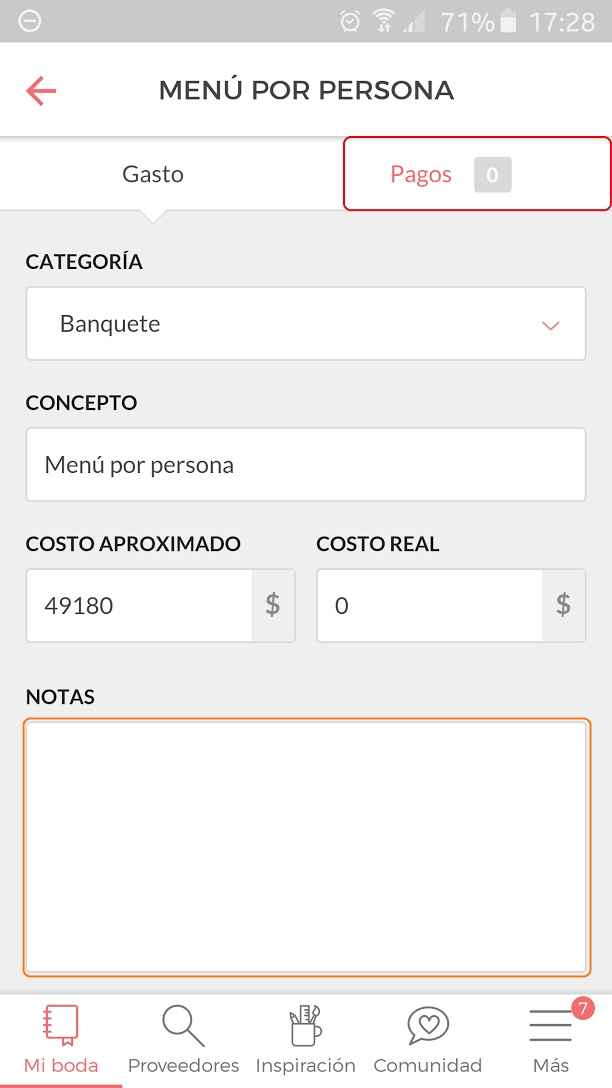 Añadir nueva nota - Presupuestador