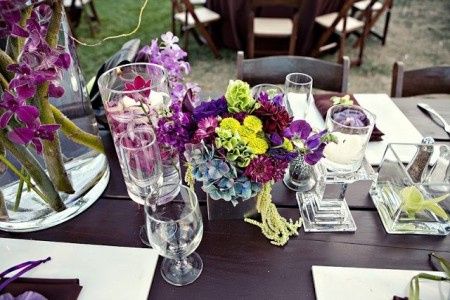 centro de mesa boda morado !!