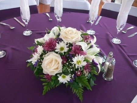 centro de mesa boda morado !!