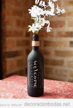 Botella pintada con pintura de pizarra