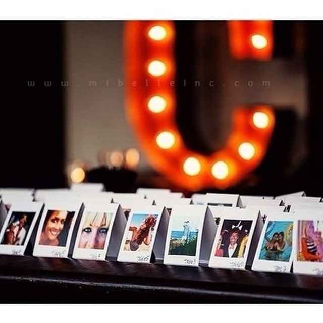 Seating para una boda hecho con fotos de paisajes