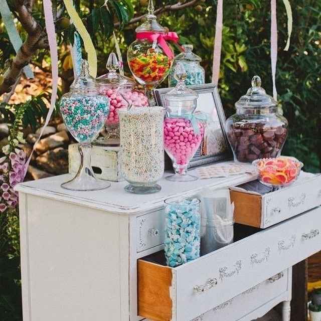 Candy bar en tonos pastel para una boda