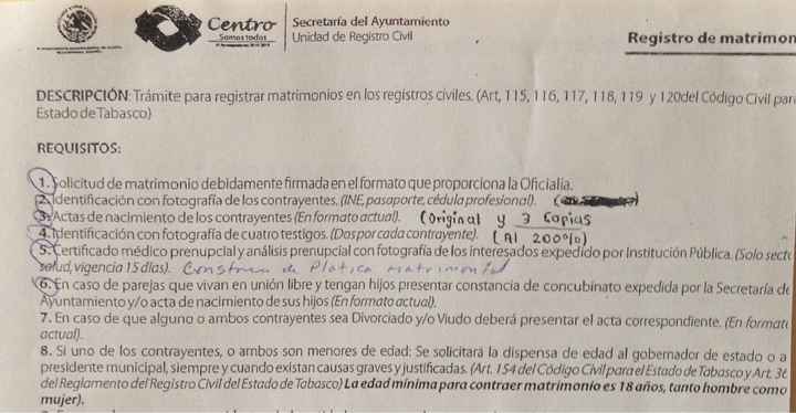 Requisitos para el civil en villahermosa - 1