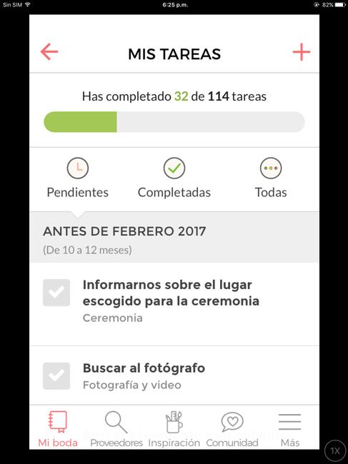 Tareas de bodas completas - 1