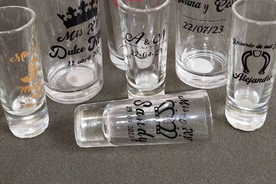 Vasos caba impresos y grabados