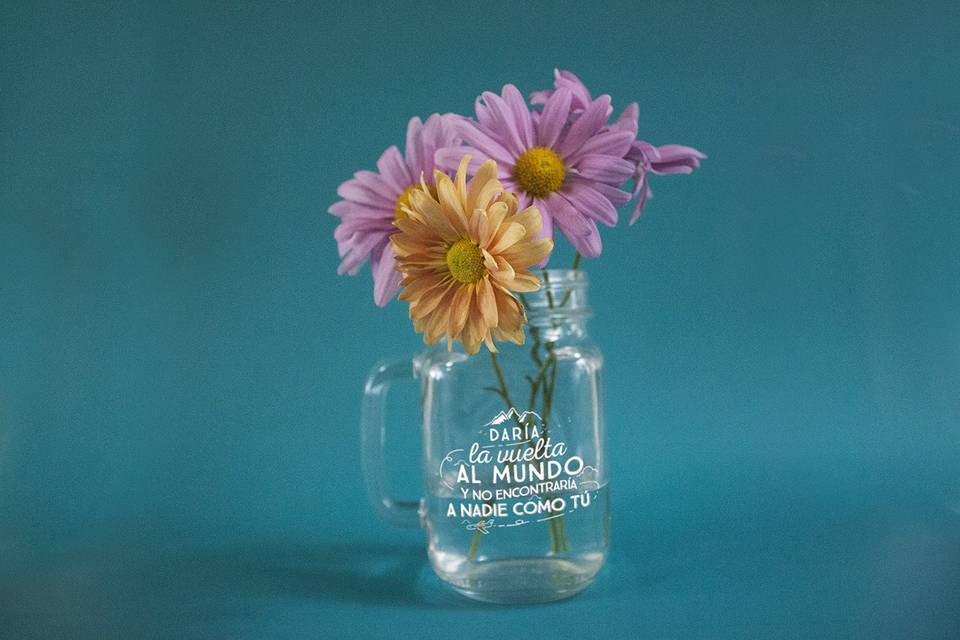 Mason jar florero