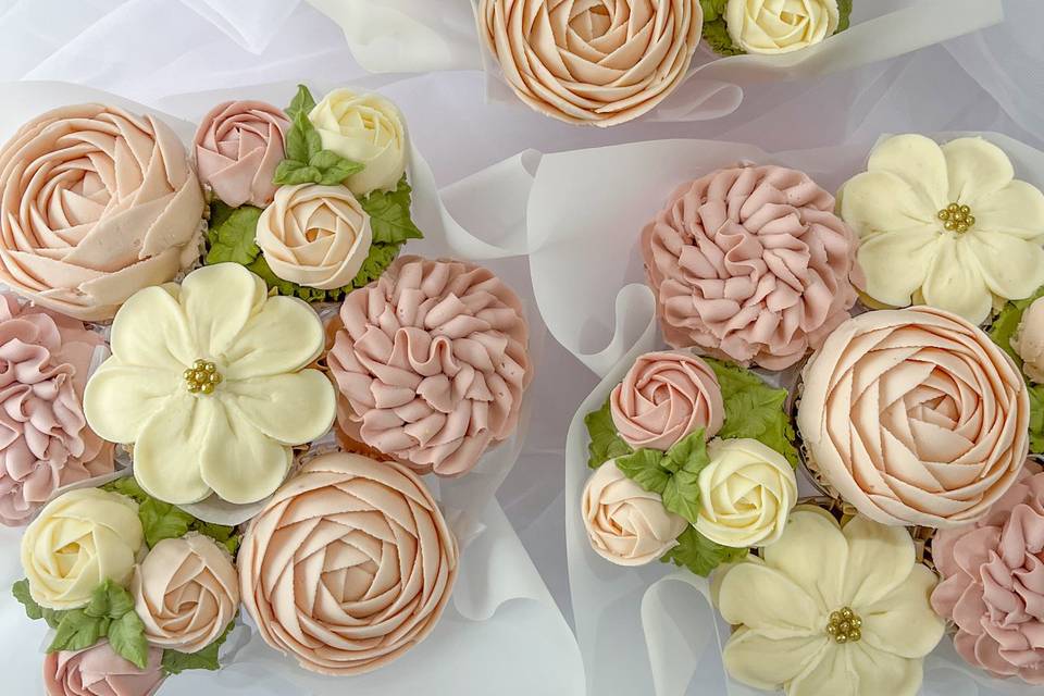 Centros de mesa de cupcakes