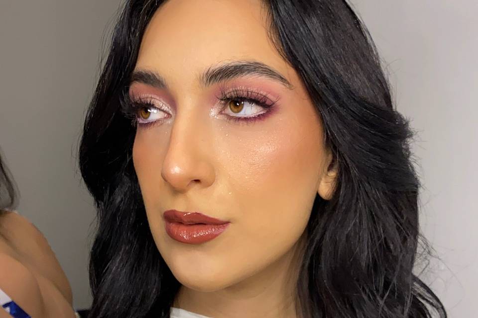 Maquillaje en tonos rosas