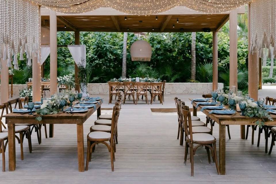 Boho chic wedding reception