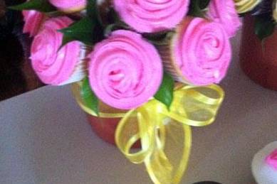 Bouquet rosa de cupcake