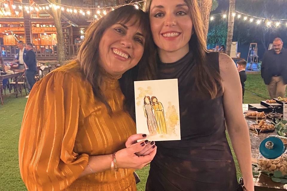 Invitadas con su dibujo