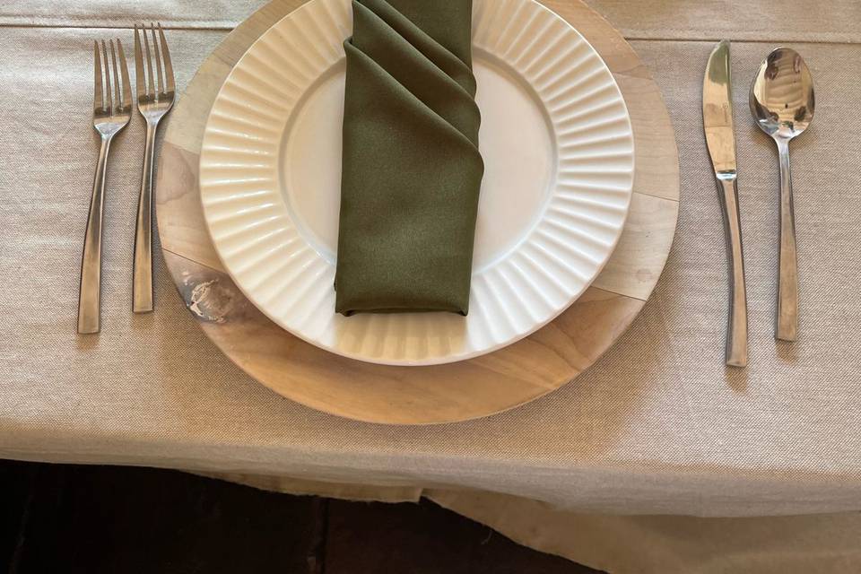 Decoración de mesa en tono verde