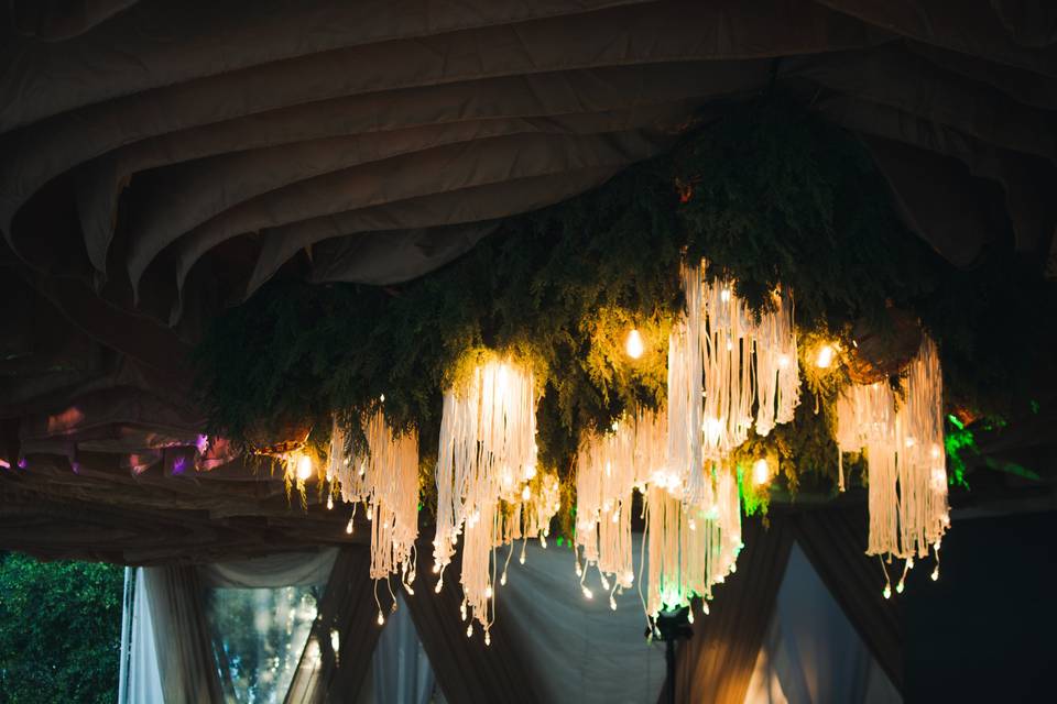 Lamparas de macramé