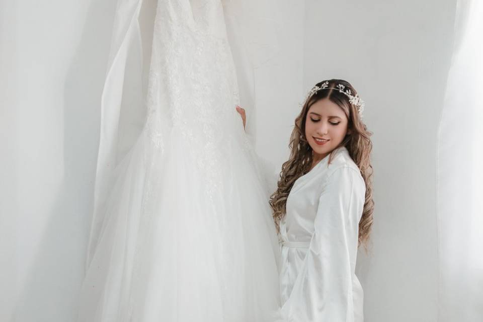 Bride getting ready