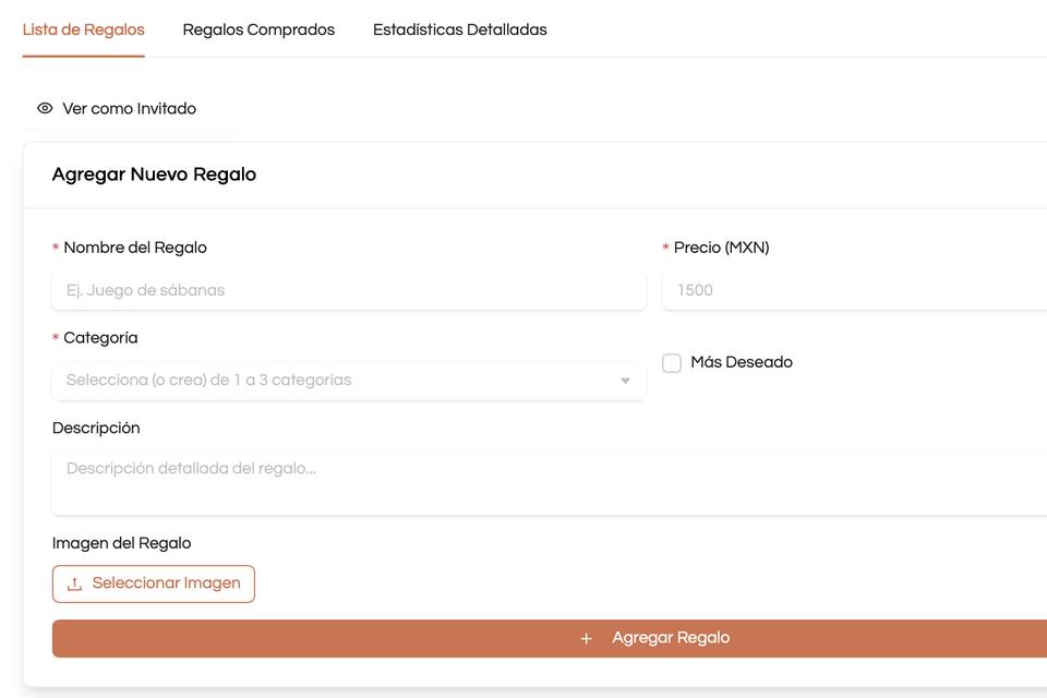 Agregar un regalo