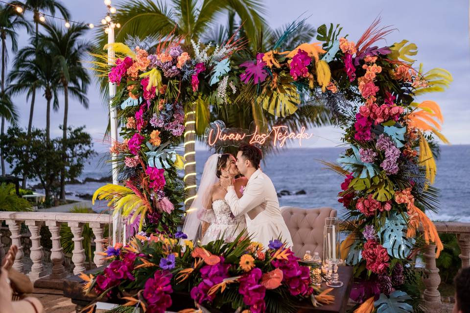 Boda tipo Disco de colores