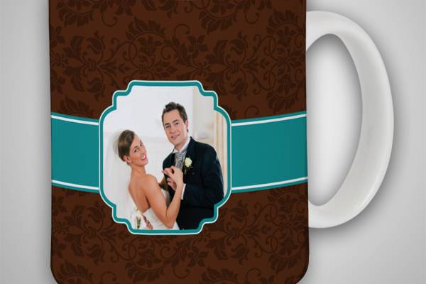 Taza  blanca novios