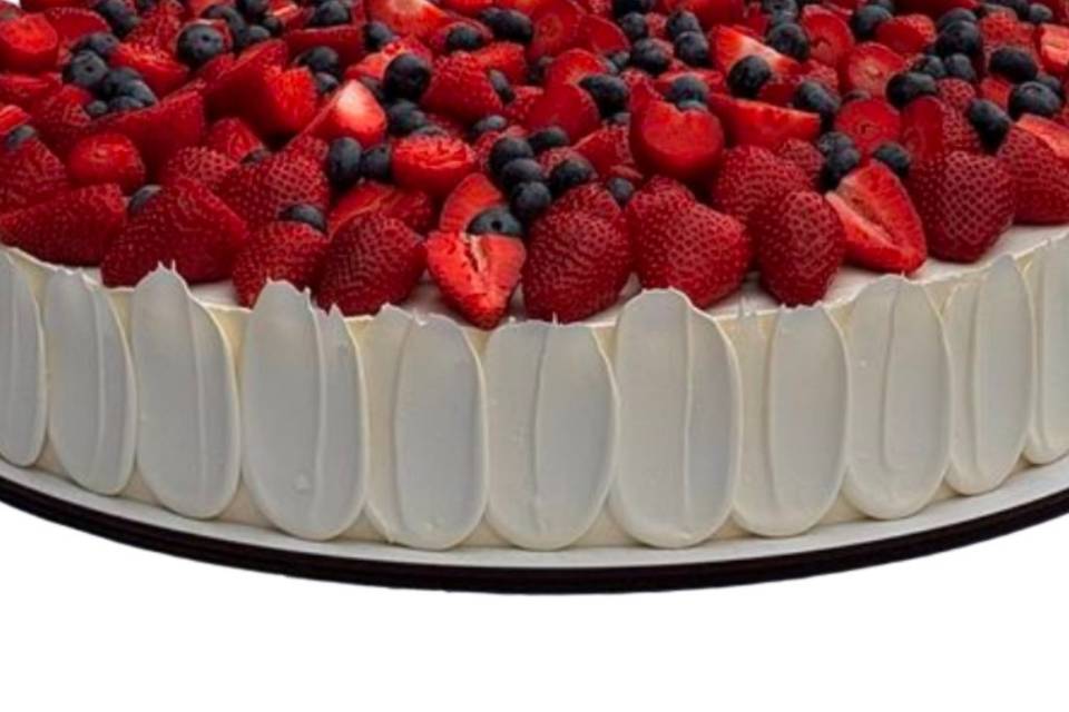 Pastel de vainilla con frutos