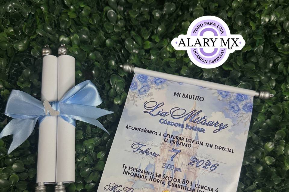 Invitación pergamino Lia