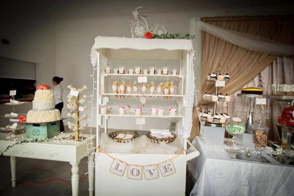 Candy bar boda vintage