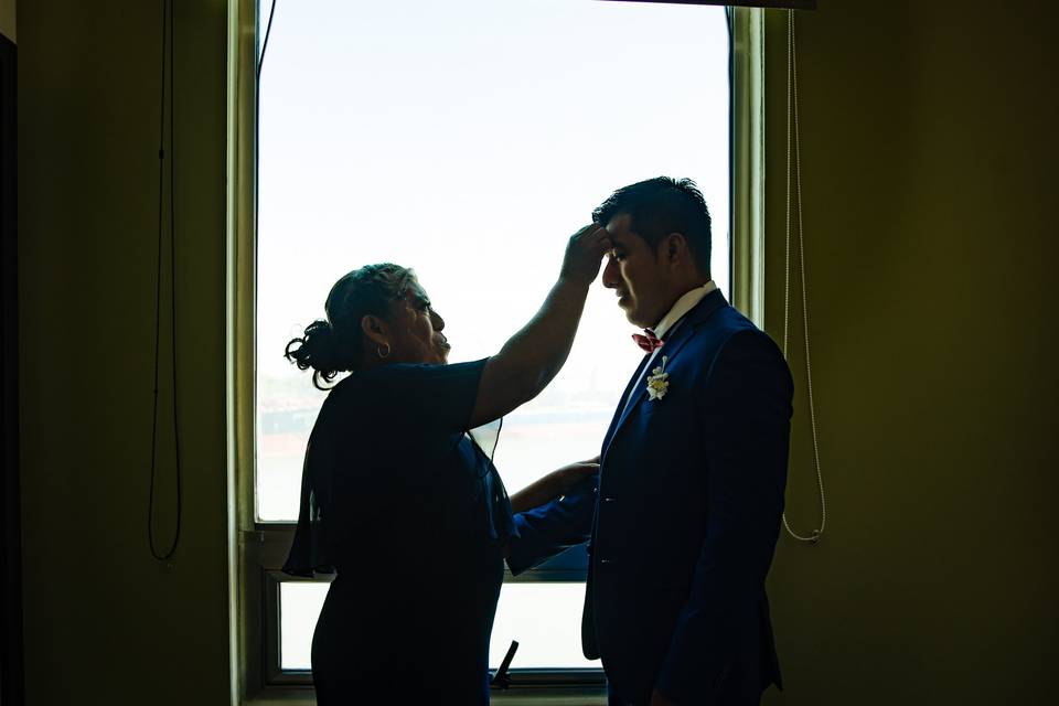 Getting ready groom