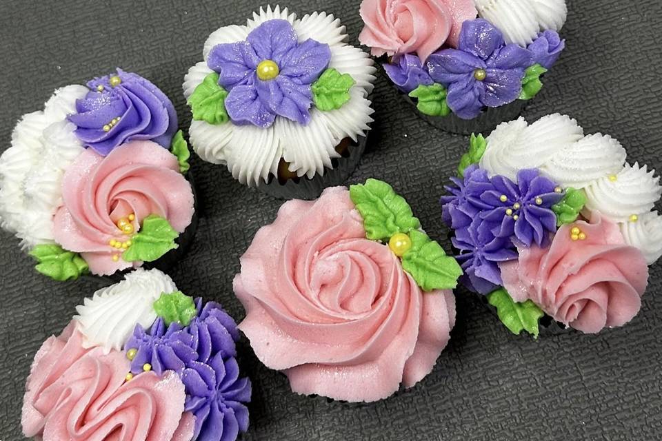 Cupcakes de flores