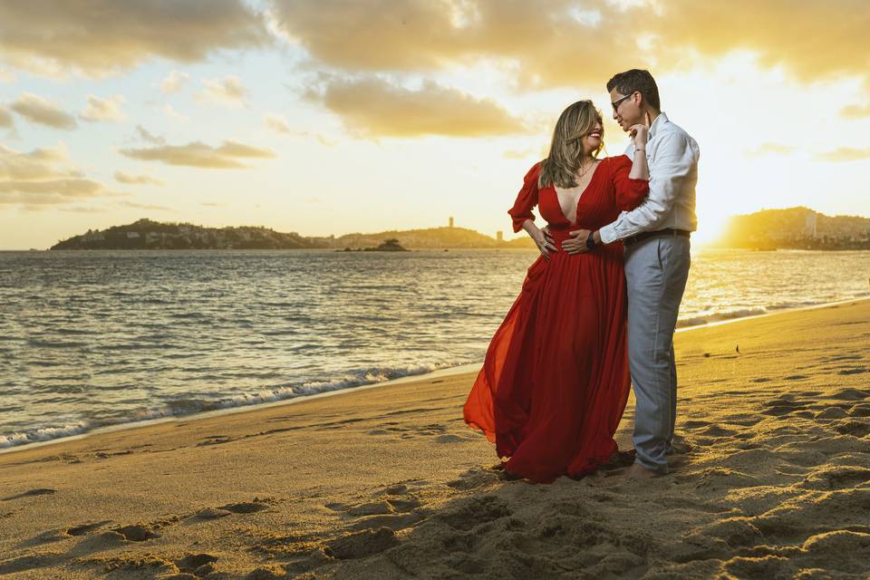 Pareja en la playa